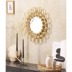 Beliani BABAI - Wandspiegel - Natuurlijk - Rotan Discount