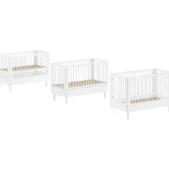 Vipack Babybed Forrest 60 x 120cm - verstelbaar - wit beukenhout