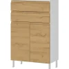 Germania Badkamerkast Torres 60cm met 2 deuren & 2 lades - eikdecor/wit Online