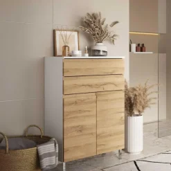 Germania Badkamerkast Torres 60cm met 2 deuren & 2 lades - eikdecor/wit Online