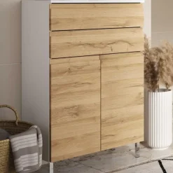 Germania Badkamerkast Torres 60cm met 2 deuren & 2 lades - eikdecor/wit Online