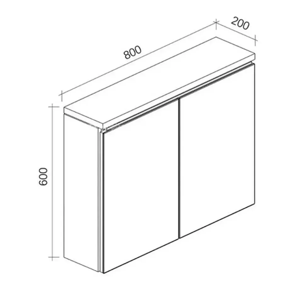Badplaats Badkamerkast Paso 80 x 20 x 60 cm - Wit - Spiegelkast Badkamer Sale