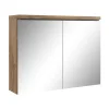 Badplaats Badkamerkast Paso 80 x 20 x 60 cm - Bruin Eiken - Spiegelkast Badkamer Online