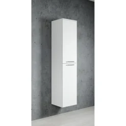 Badplaats Badkamerkast Venus 30 x 30 x 160 cm - Wit - Hangende Kolomkast met Online