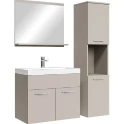 Badplaats Badkamermeubel Set Montreal 60 x 35 cm - Beige - Badmeubel met spiegel Online