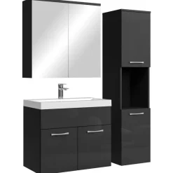 Badplaats Badkamermeubel Set Montreal 60 cm - Zwart Hoogglans - Badmeubel met Online