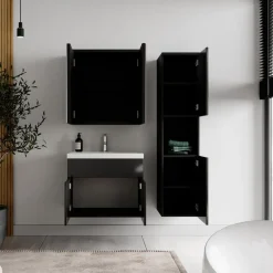 Badplaats Badkamermeubel Set Montreal 60 cm - Zwart Hoogglans - Badmeubel met Online