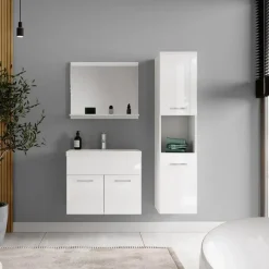 Badplaats Badkamermeubel Set Montreal 60 x 35 cm - Wit Hoogglans - Badmeubel met