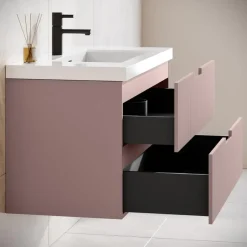 Badplaats Badkamermeubel Set Thermis 60cm - Roze - Badmeubel met Wastafel Outlet