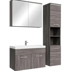 Badplaats Badkamermeubel Set Paso 80 x 40 cm - Grijs Eiken - Badmeubel met Sale
