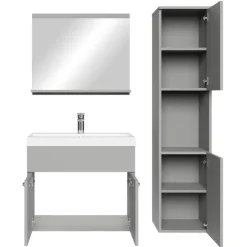 Badplaats Badkamermeubel Set Montreal 60 x 35 cm - Mat Grijs - Badmeubel met Hot