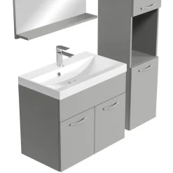 Badplaats Badkamermeubel Set Montreal 60 x 35 cm - Mat Grijs - Badmeubel met Hot