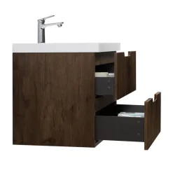 Badplaats Badkamermeubel Set Thermis 100cm - Walnoot Bruin - Badmeubel met Online