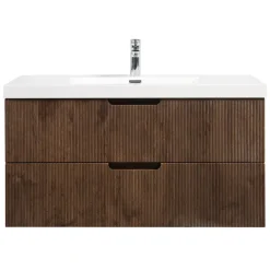 Badplaats Badkamermeubel Set Thermis 100cm - Walnoot Bruin - Badmeubel met Online