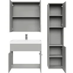 Badplaats Badkamermeubel Set Montreal 60 cm - Mat Grijs - Badmeubel met Outlet