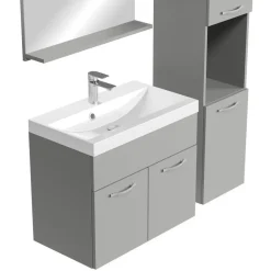 Badplaats Badkamermeubel Set Montreal 60 cm - Mat Grijs - Badmeubel met Outlet