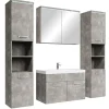 Badplaats Badkamermeubel Set Paso XL 80 x 40 cm - Beton Grijs - Badmeubel met New