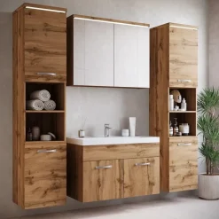 Badplaats Badkamermeubel Set Paso XL 80 x 40 cm - Eiken - Badmeubel met