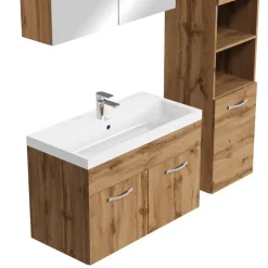 Badplaats Badkamermeubel Set Paso XL 80 x 40 cm - Eiken - Badmeubel met