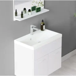 Badplaats Badkamermeubel Montreal 60 x 35 cm – Hoogglans Wit – Wastafel met New