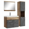 Badplaats Badkamermeubel Set Montreal 60 cm - Kastanje Eiken met Donker Grijs -