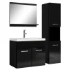 Badplaats Badkamermeubel Set Montreal 60 x 35 cm - Zwart Hoogglans - Badmeubel Outlet