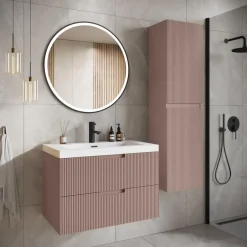 Badplaats Badkamermeubel Set Thermis 100cm - Roze - Badmeubel met Wastafel Discount