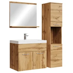 Badplaats Badkamermeubel Set Montreal 60 x 35 cm - Eiken - Badmeubel met spiegel Discount
