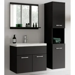 Badplaats Badkamermeubel Set Montreal 60 x 35 cm - Mat zwart - Badmeubel met