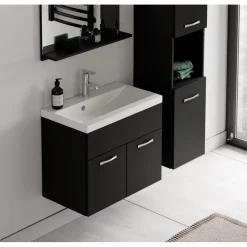 Badplaats Badkamermeubel Set Montreal 60 x 35 cm - Mat zwart - Badmeubel met