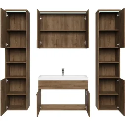 Badplaats Badkamermeubel Set Paso XL 80 x 40 cm - Bruin Eiken - Badmeubel met Hot