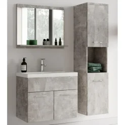 Badplaats Badkamermeubel Set Montreal 60 x 35 cm - Beton Grijs - Badmeubel met New