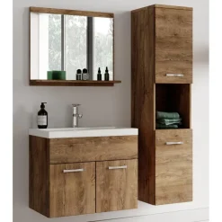 Badplaats Badkamermeubel Set Montreal 60 x 35 cm - Bruin Eiken - Badmeubel met New