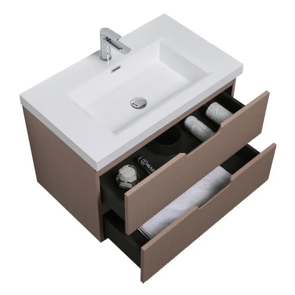 Badplaats Badkamermeubel Set Thermis 80cm - Roze - Badmeubel met Wastafel