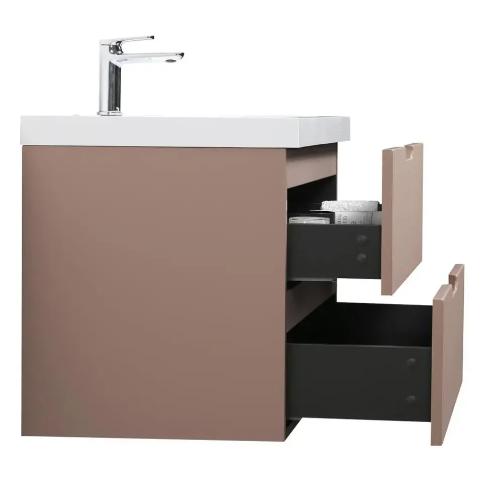 Badplaats Badkamermeubel Set Thermis 80cm - Roze - Badmeubel met Wastafel