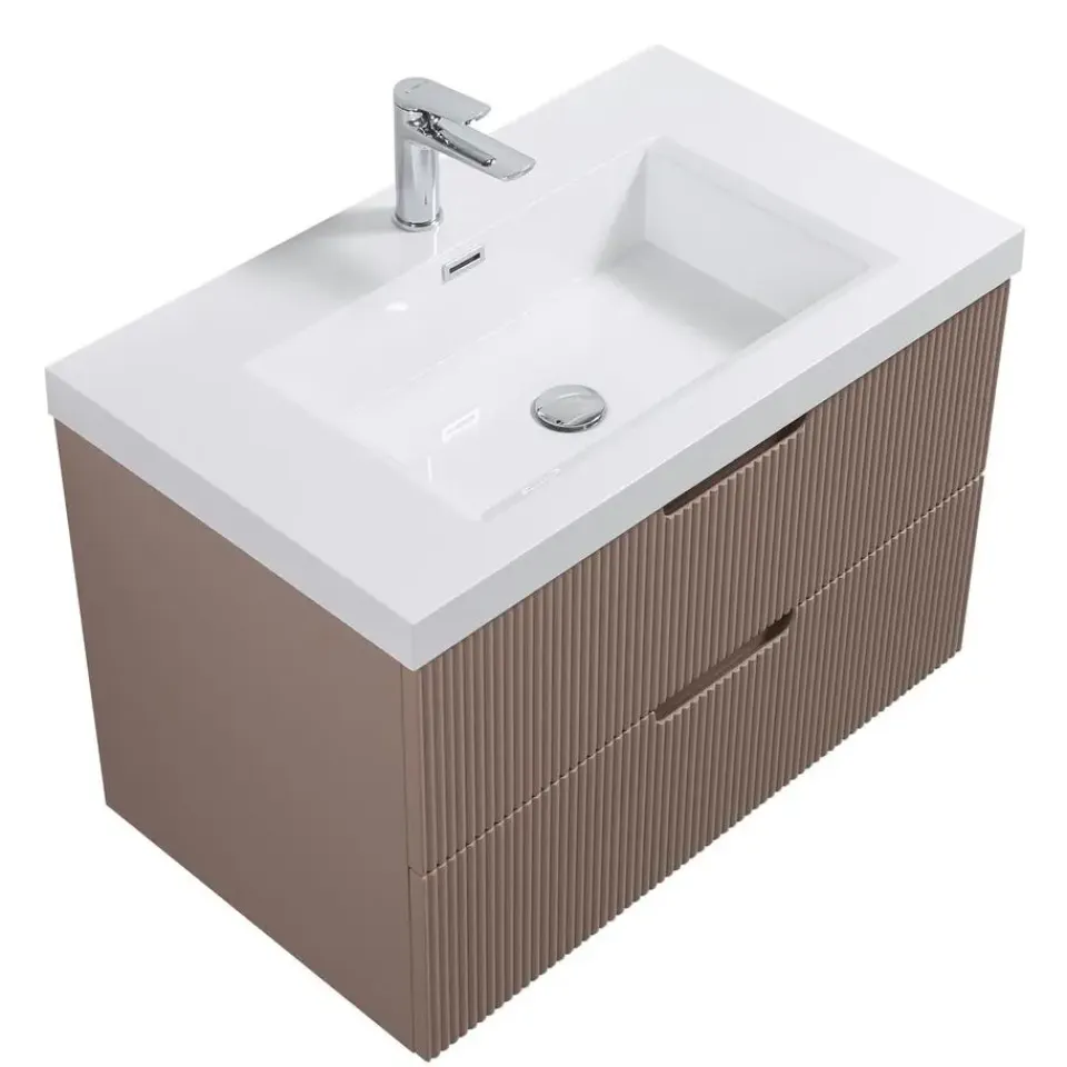 Badplaats Badkamermeubel Set Thermis 80cm - Roze - Badmeubel met Wastafel