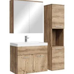 Badplaats Badkamermeubel Set Montreal 60 cm - Kastanje Eiken - Badmeubel met Clearance