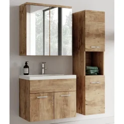 Badplaats Badkamermeubel Set Montreal 60 cm - Kastanje Eiken - Badmeubel met Clearance