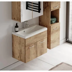 Badplaats Badkamermeubel Set Montreal 60 cm - Kastanje Eiken - Badmeubel met Clearance