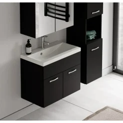 Badplaats Badkamermeubel Set Montreal 60 cm- Zwart Mat - Badmeubel met Best