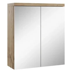 Badplaats Spiegelkast Toledo 60 x 20 x 60 cm - Kastanje Eiken - Badkamerkast Outlet