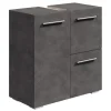 Badplaats Wastafel Onderkast Mars 60 x 30 x 60 cm - Donker Grijs - Badkamerkast Discount