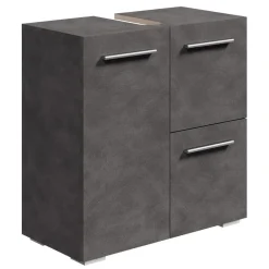 Badplaats Wastafel Onderkast Mars 60 x 30 x 60 cm - Donker Grijs - Badkamerkast Discount