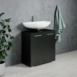 Badplaats Wastafel Onderkast Jupiter 60 x 30 x 60 cm - Zwart - Badkamerkast – Outlet