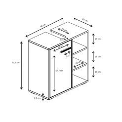 Badplaats Wastafel Onderkast Neptunus 60 x 28 x 60 cm - Zwart - Badkamerkast – New