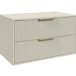 Badplaats Wastafelkast Rimini 80 cm – Beige – Hangend Badmeubel met 2 Lades en Online