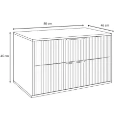 Badplaats Wastafelkast Rimini 80 cm – Beige – Hangend Badmeubel met 2 Lades en Online