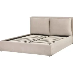 Beliani BAJONNA - Bed met opbergruimte - Beige - 160 x 200 cm - Fluweel Online