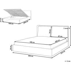Beliani BAJONNA - Bed met opbergruimte - Lichtbeige - 180 x 200 cm - Polyester Online
