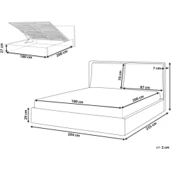 Beliani BAJONNA - Bed met opbergruimte - Lichtbeige - 180 x 200 cm - Polyester Online